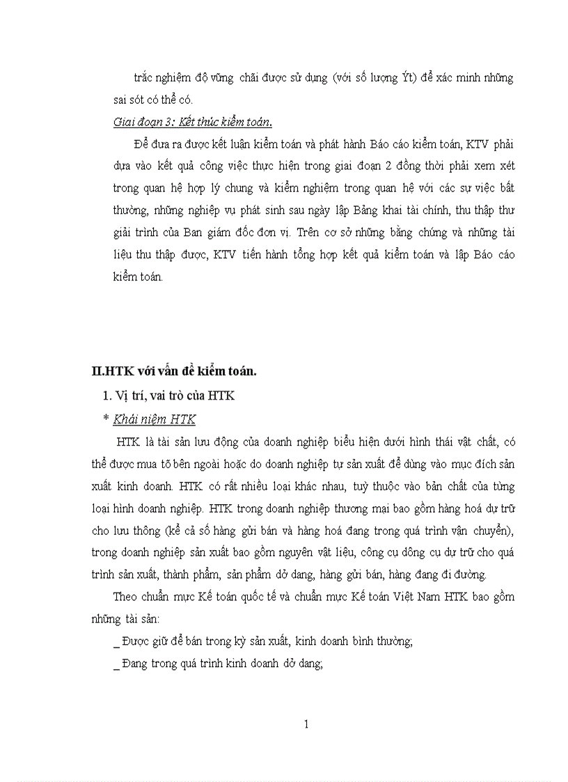 image for page Hoàn thiện quy trình kiểm toán HTK trong kiểm toán BCTC tại Công ty kiểm toán và tư vấn tài chính kế toán AFC Sài Gòn 1