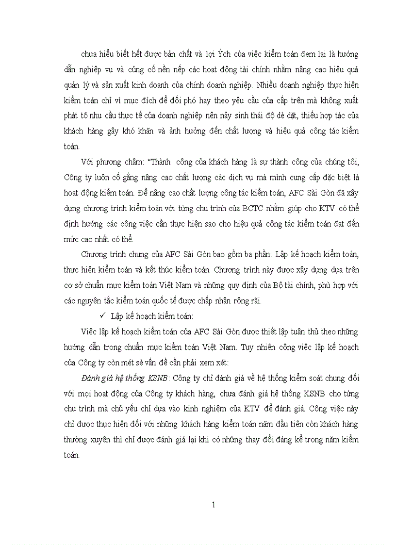 image for page Hoàn thiện quy trình kiểm toán HTK trong kiểm toán BCTC tại Công ty kiểm toán và tư vấn tài chính kế toán AFC Sài Gòn 1