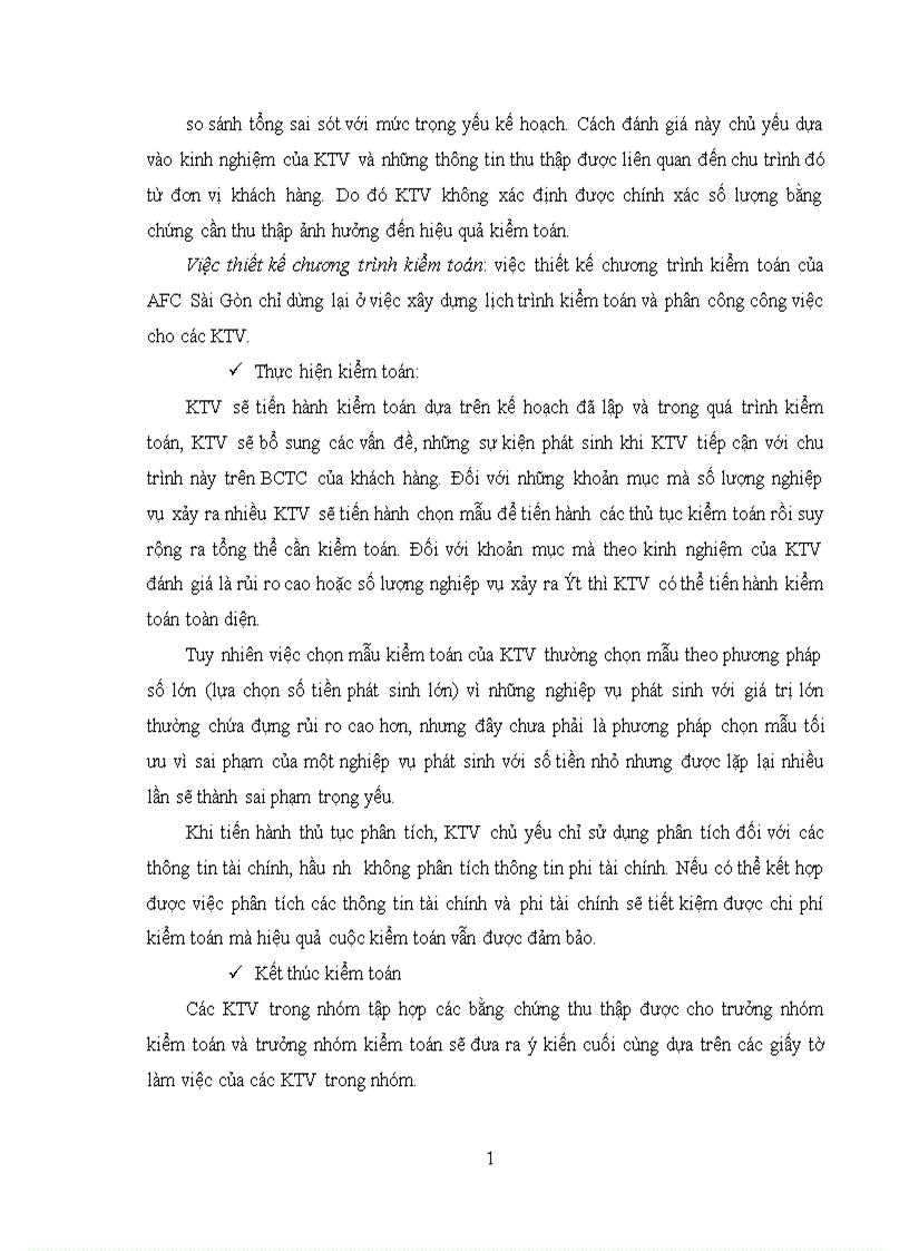 image for page Hoàn thiện quy trình kiểm toán HTK trong kiểm toán BCTC tại Công ty kiểm toán và tư vấn tài chính kế toán AFC Sài Gòn 1