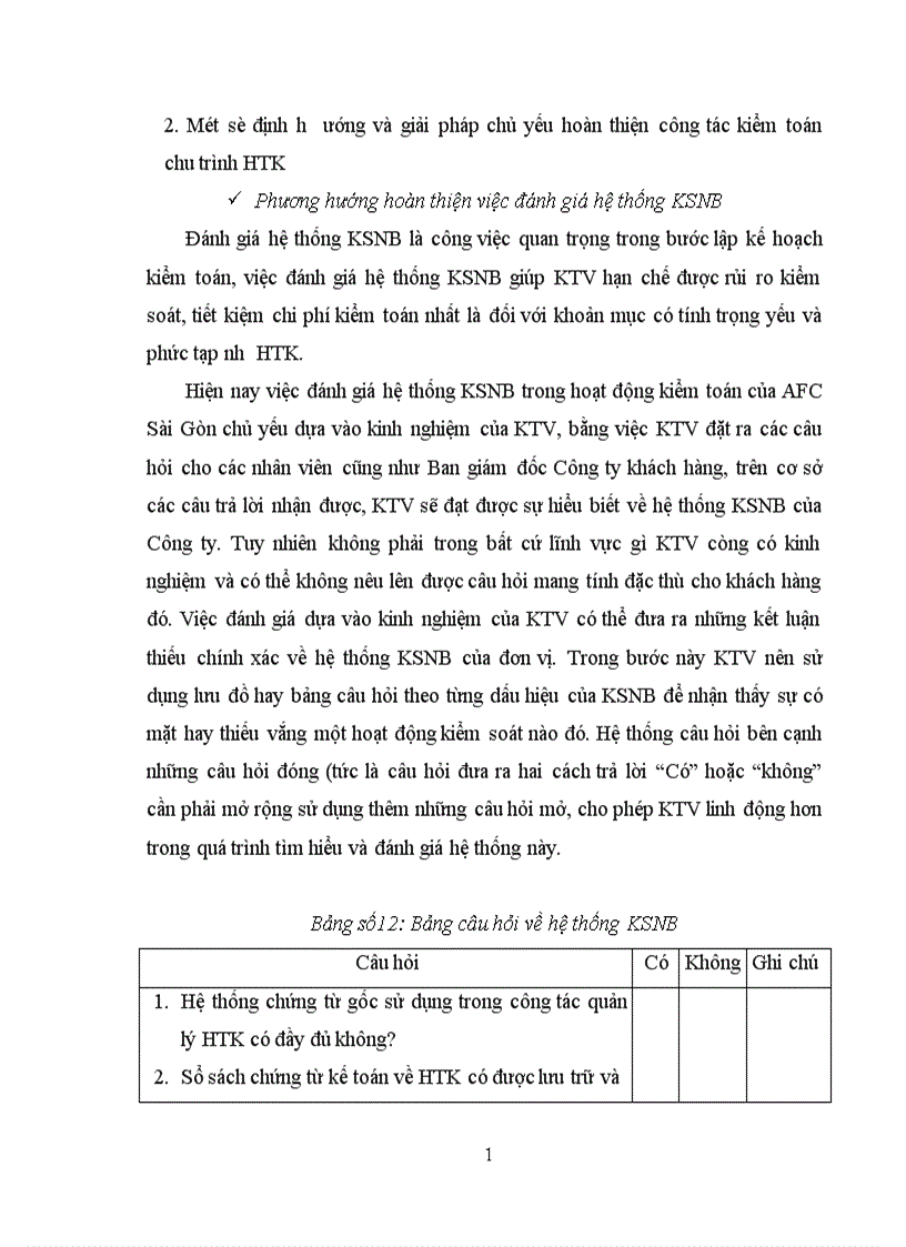 image for page Hoàn thiện quy trình kiểm toán HTK trong kiểm toán BCTC tại Công ty kiểm toán và tư vấn tài chính kế toán AFC Sài Gòn 1