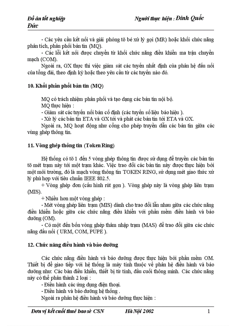 image for page Phân tích khối kết cuối thuê bao số CSN trong tổng đài Alcatel 1000 E10