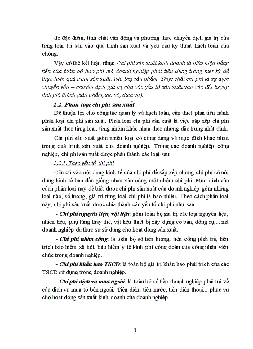 Tổ chức hạch toán chi phí sản xuất và tính giá thành sản phẩm với việc tăng cường quản trị doanh nghiệp tại Công ty cổ phần Diêm Thống Nhất 1