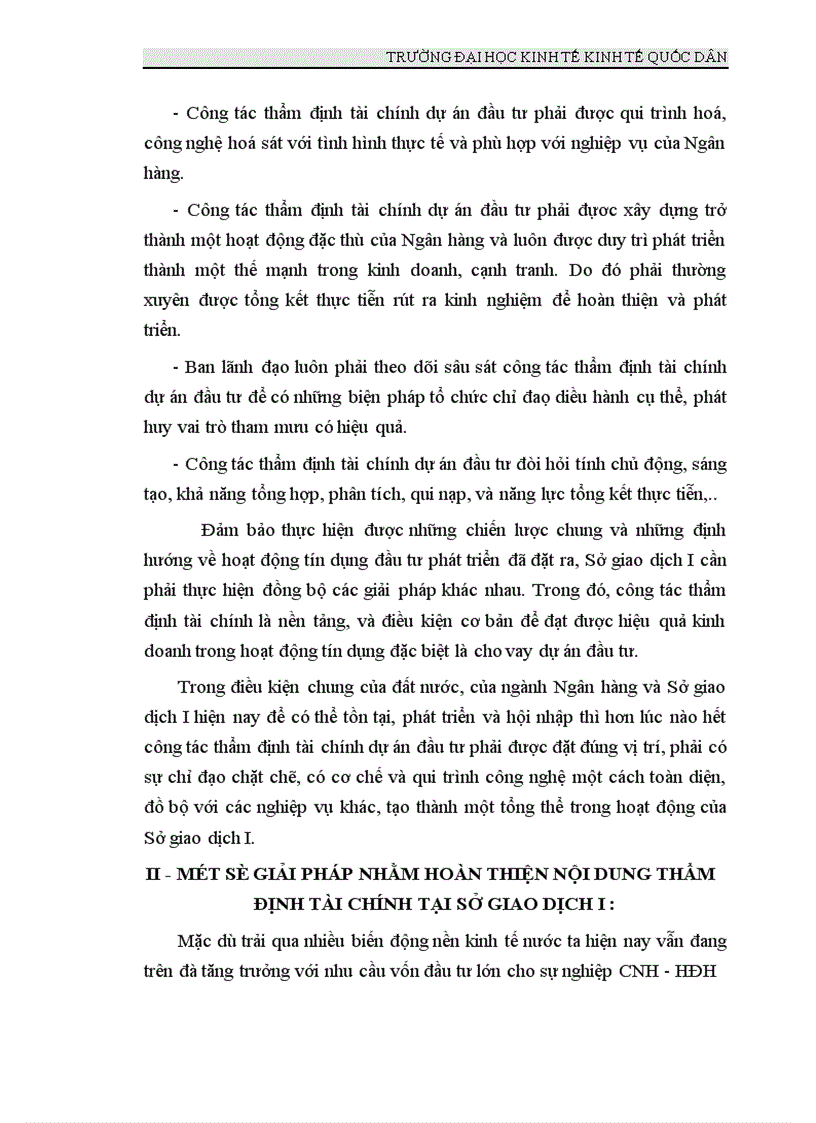 image for page Tình hình thẩm định khía cạnh tài chính dự án đầu tư tại Sở giao dịch I Ngân hàng Đầu tư Phát triển Việt Nam 1