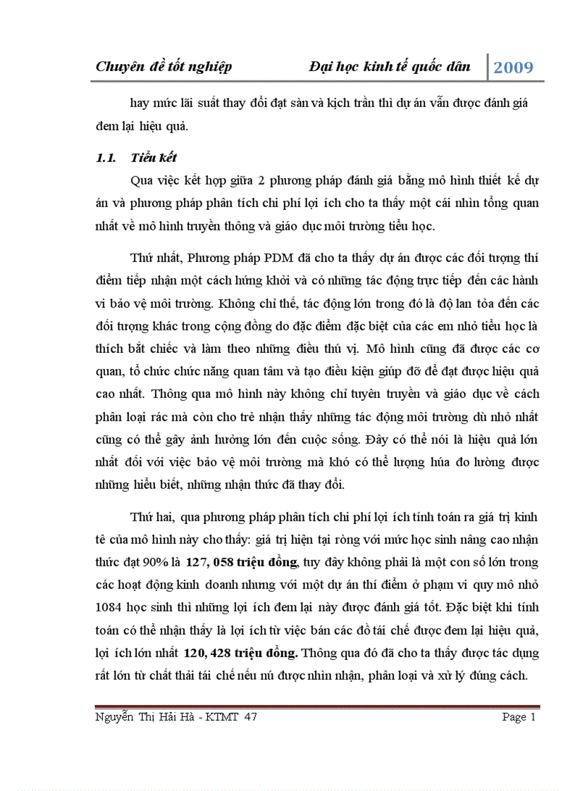 image for page Đánh giá hiệu quả của mô hinh giáo dục môi trường trong các trường tiểu học thuộc dự án 3R HN 1