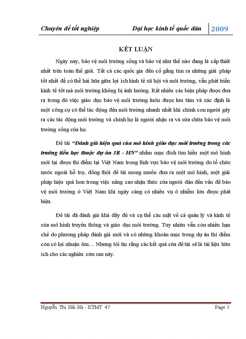 image for page Đánh giá hiệu quả của mô hinh giáo dục môi trường trong các trường tiểu học thuộc dự án 3R HN 1