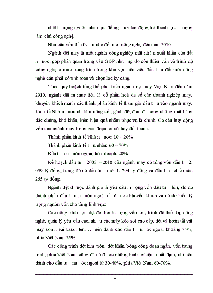 image for page thực trạng và giải pháp về đầu tư đổi mới công nghệ ngành dệt may Việt Nam 1