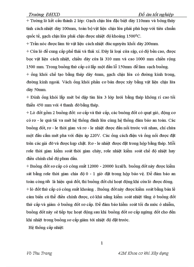 image for page Nguyên lý làm việc và các kích thước cơ bản các cơ cấu của lò đốt phế thải bệnh viện