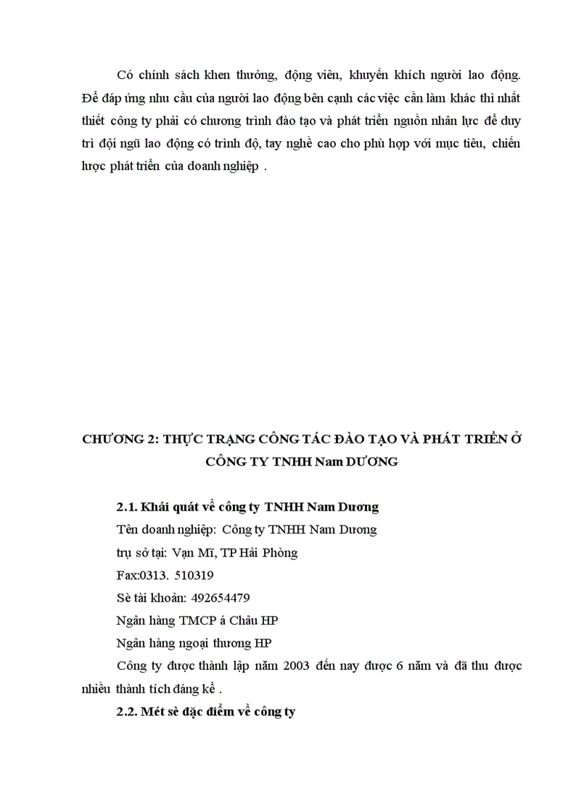 image for page Công tác đào tạo và phát triển nguồn nhân lực tại Công ty TNHH Nam Dương 1