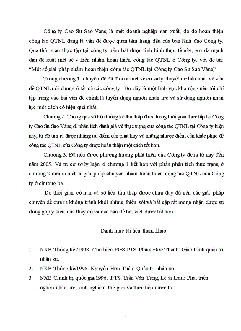 image for page Một số giải pháp nhằm hoàn thiện công tác QTNL tại công ty Cao Su Sao Vàng 1