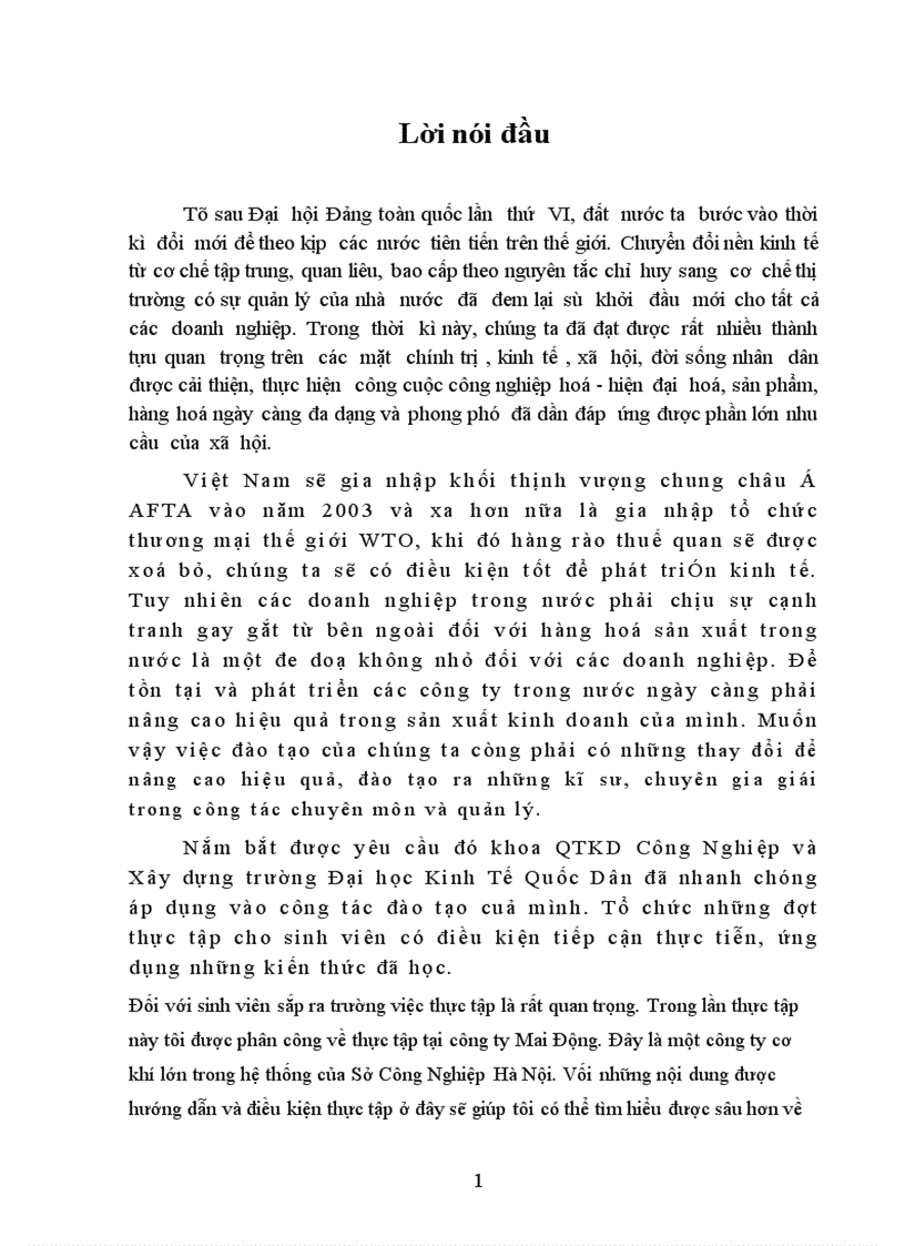 image for page Khảo sát tổng hợp tình hình sản xuất kinh doanh công ty Mai Động 1