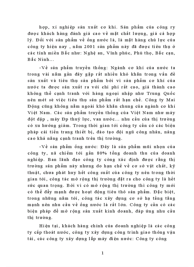 image for page Khảo sát tổng hợp tình hình sản xuất kinh doanh công ty Mai Động 1