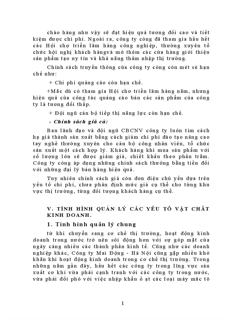 image for page Khảo sát tổng hợp tình hình sản xuất kinh doanh công ty Mai Động 1