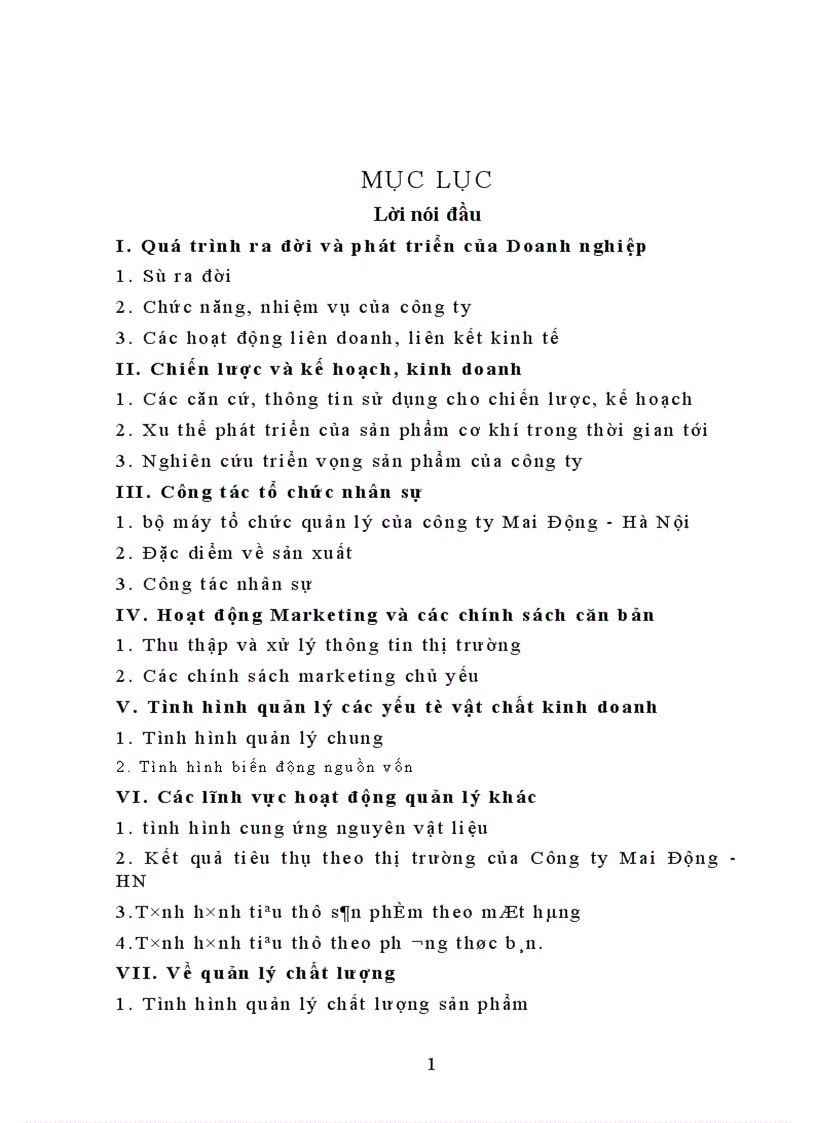 image for page Khảo sát tổng hợp tình hình sản xuất kinh doanh công ty Mai Động 1