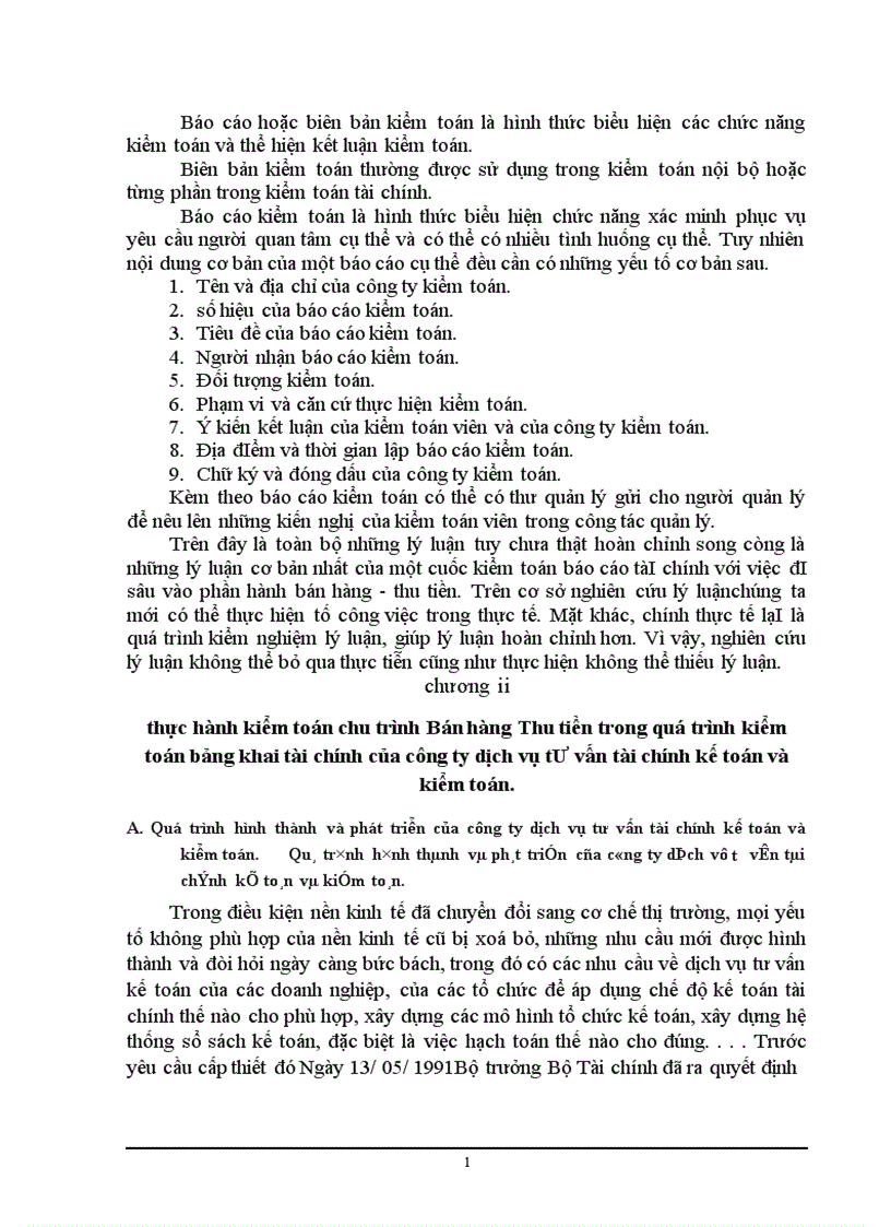 image for page Kiểm toán chu trình bán hàng thu tiền trong kiểm toán báo cáo tài chính do Công ty Dịch vụ Tư vấn Tài chính Kế toán và Kiểm toán thực hiện 1