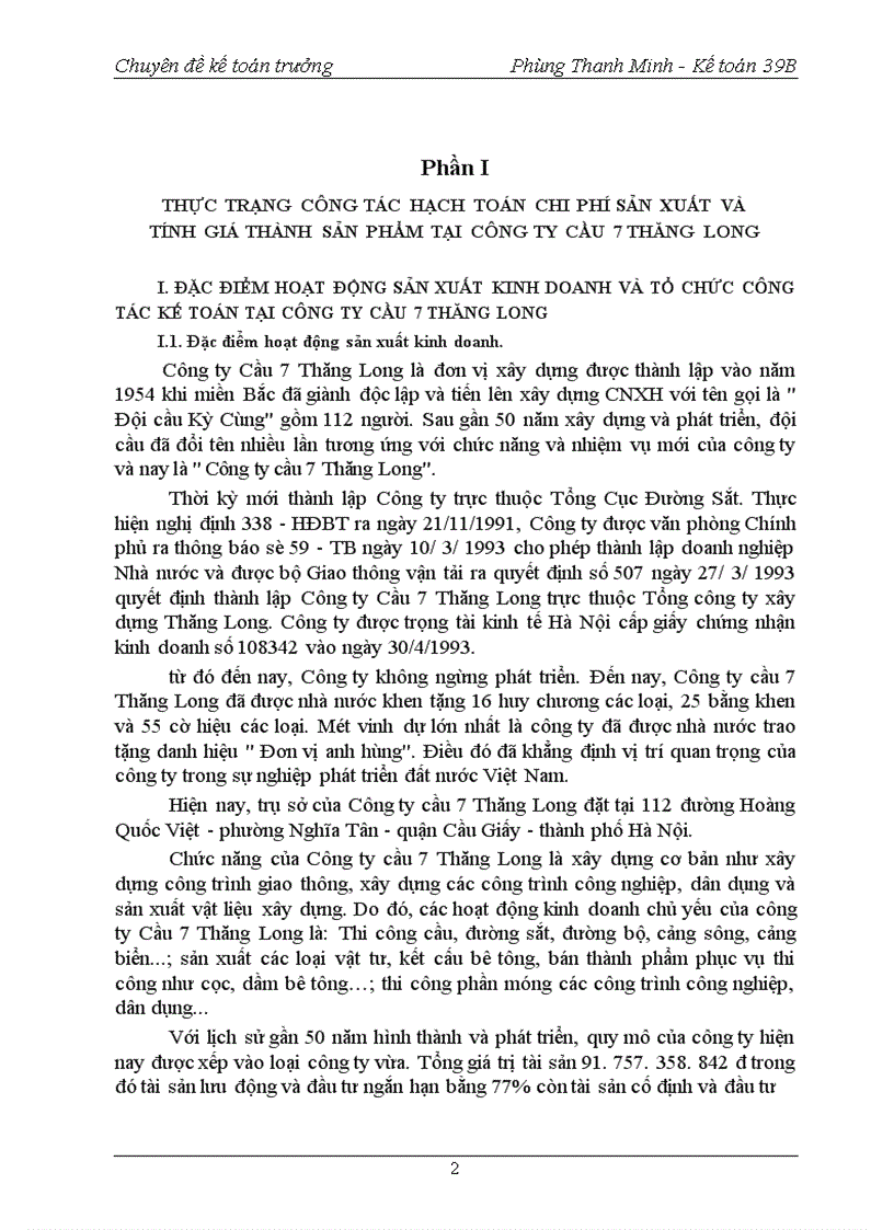 image for page Hoàn thiện công tác hạch toán chi phí sản xuất và tính giá thành sản phẩm tại Công ty Cầu 7 Thăng Long 1