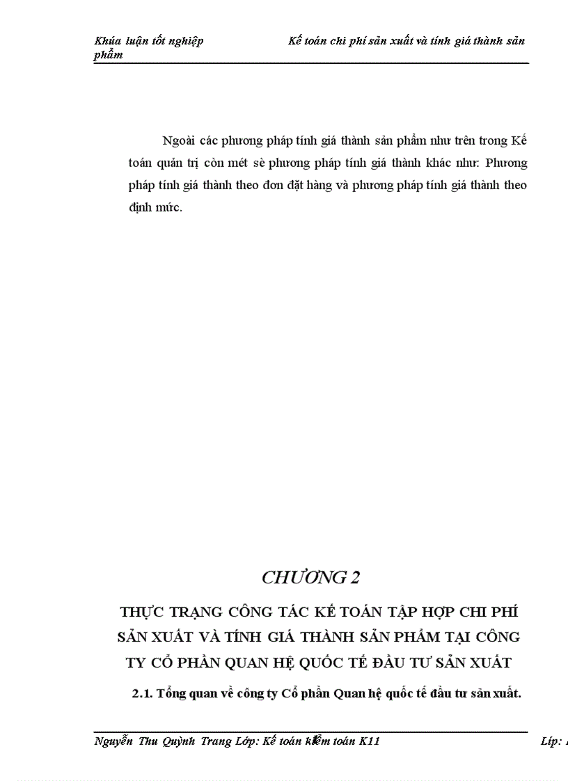 image for page Kế toán chi phí sản xuất và tính giá thành sản phẩm tại Công ty cổ phần Quan hệ quốc tế đầu tư sản xuất 1