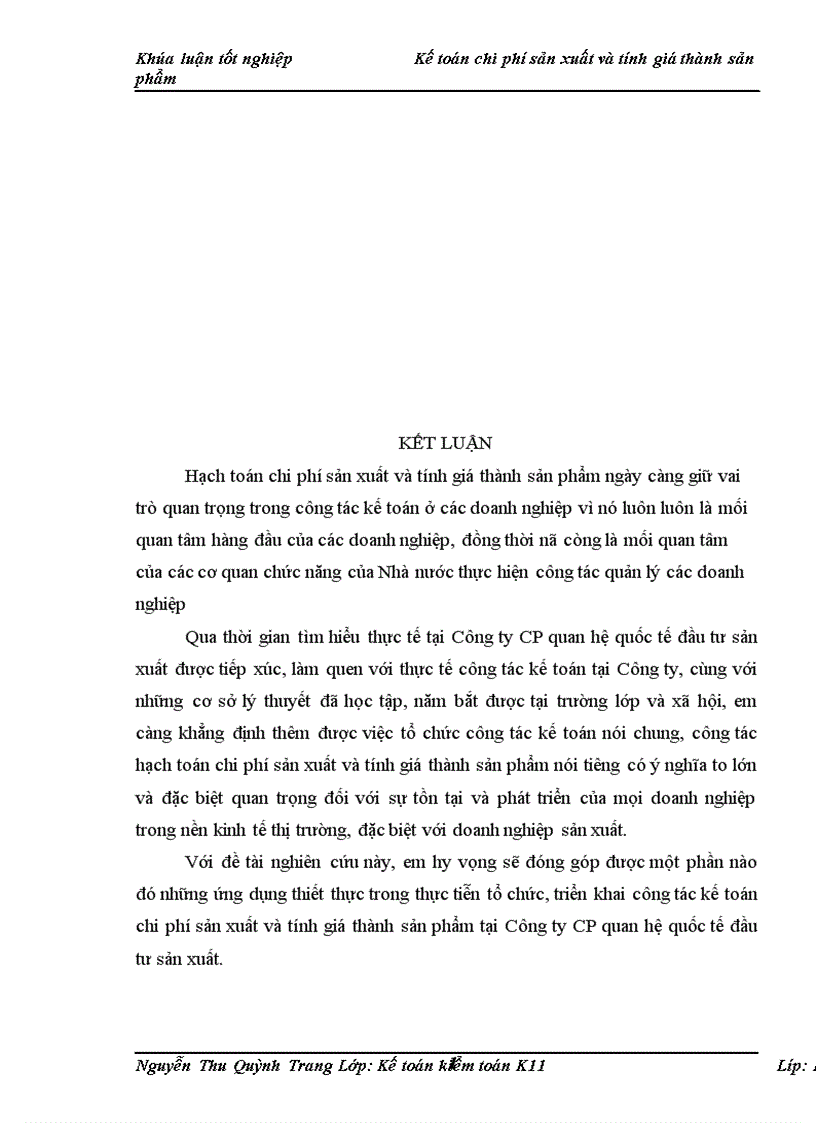 image for page Kế toán chi phí sản xuất và tính giá thành sản phẩm tại Công ty cổ phần Quan hệ quốc tế đầu tư sản xuất 1