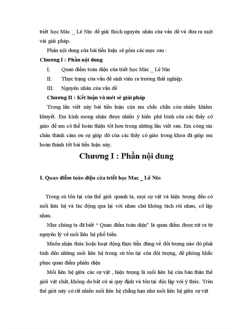 image for page Vận dụng quan điểm toàn diện của triết học Mác Lê Nin giải thích nguyên nhân và giải pháp