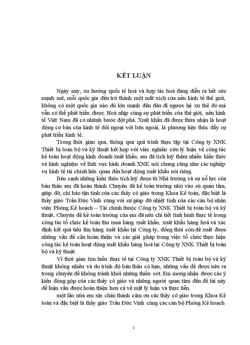 image for page Thực trạng và giải pháp hoàn thiện hạch toán lưu chuyển hàng hoá xuất khẩu và xác định kết quả tiêu thụ hàng xuất khẩu tại Công ty XNK Thiết bị toàn bộ và kỹ thuật 1