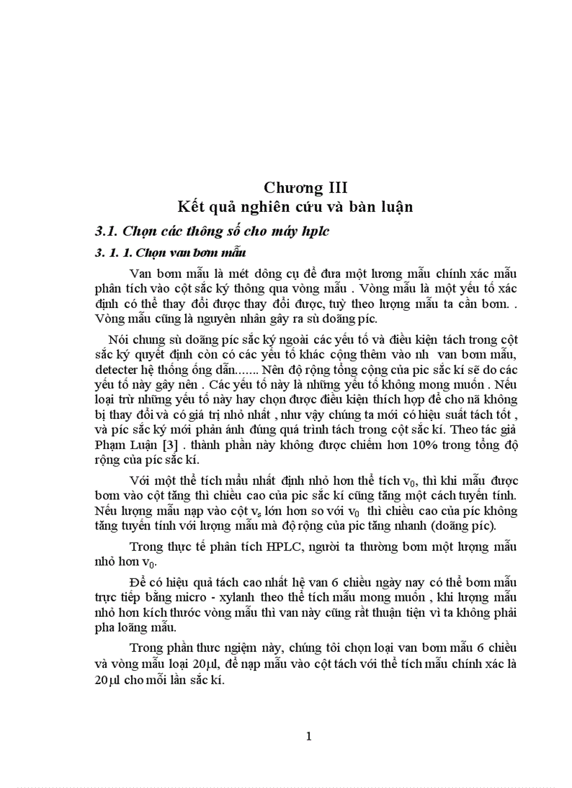 image for page Chọn các thông số cho máy hplc