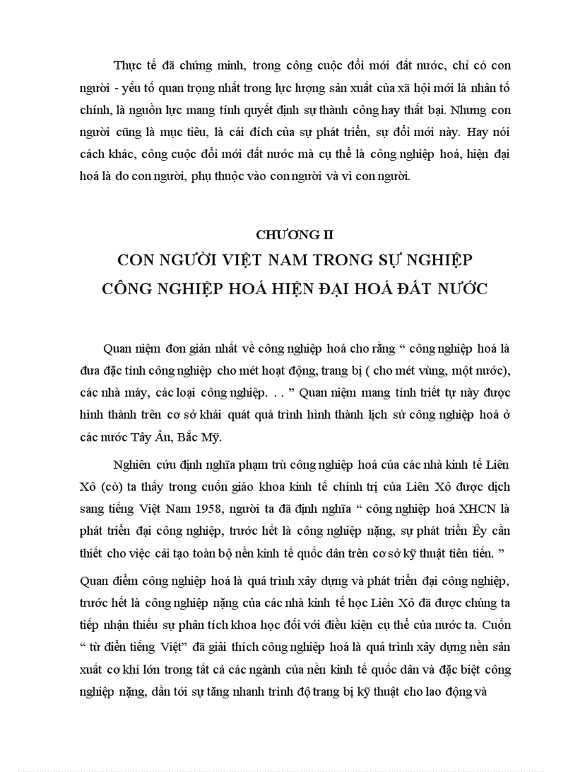 Vai trò của con người trong quá trình công nghiệp hoá hiện đại hóa đất nứơc 1