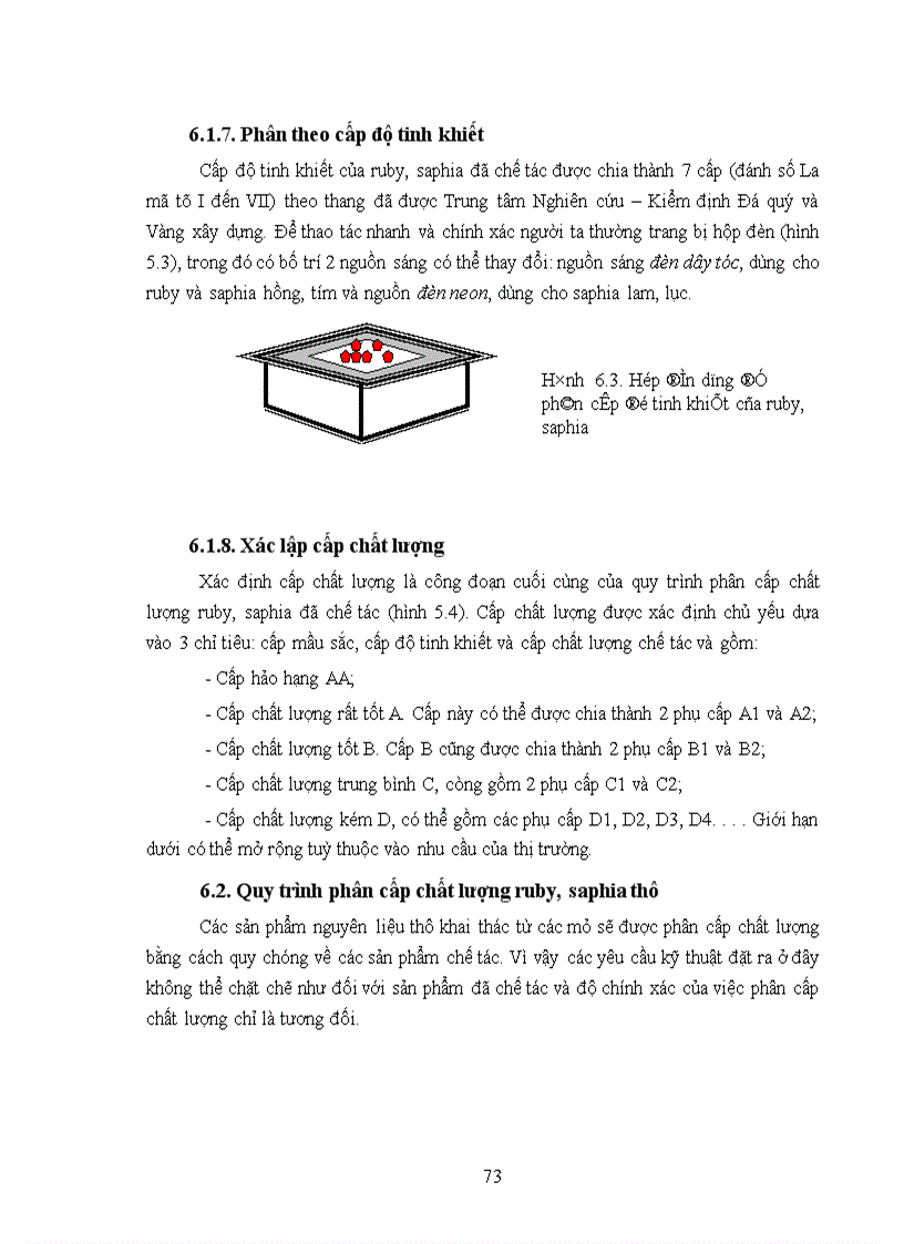 image for page Một số đặc điểm chất lượng và hệ thống phân loại chất lượng ruby saphia Việt Nam