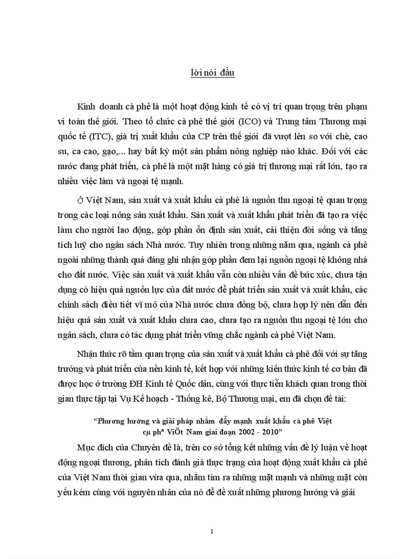 image for page Phương hướng và giải pháp nhằm đẩy mạnh xuất khẩu cà phê Việt Nam giai đoạn 2002 2010 1