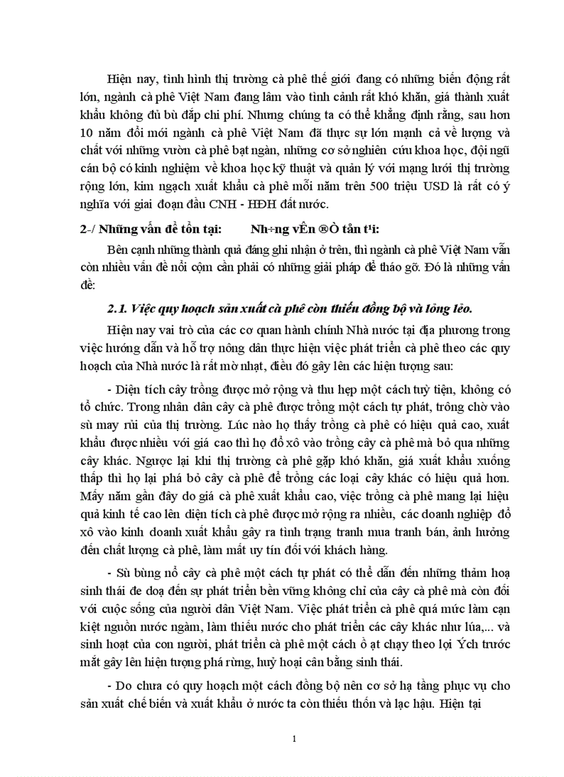 image for page Phương hướng và giải pháp nhằm đẩy mạnh xuất khẩu cà phê Việt Nam giai đoạn 2002 2010 1