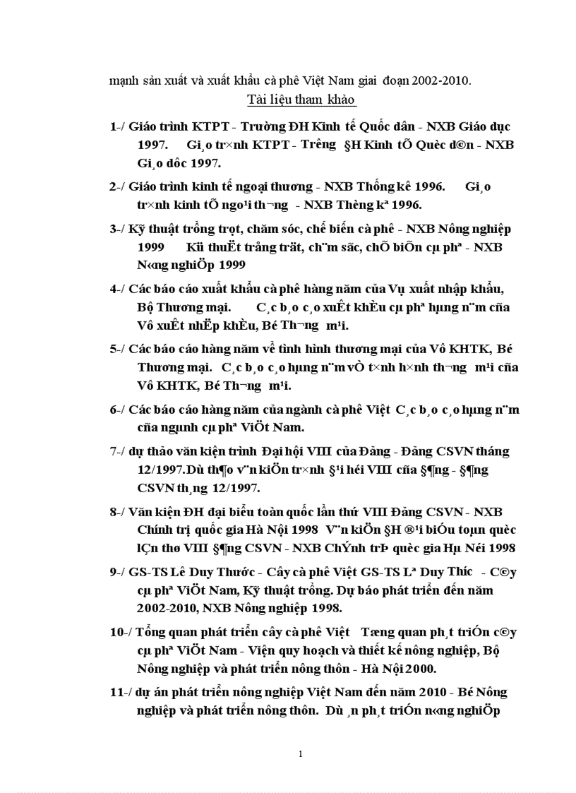 image for page Phương hướng và giải pháp nhằm đẩy mạnh xuất khẩu cà phê Việt Nam giai đoạn 2002 2010 1