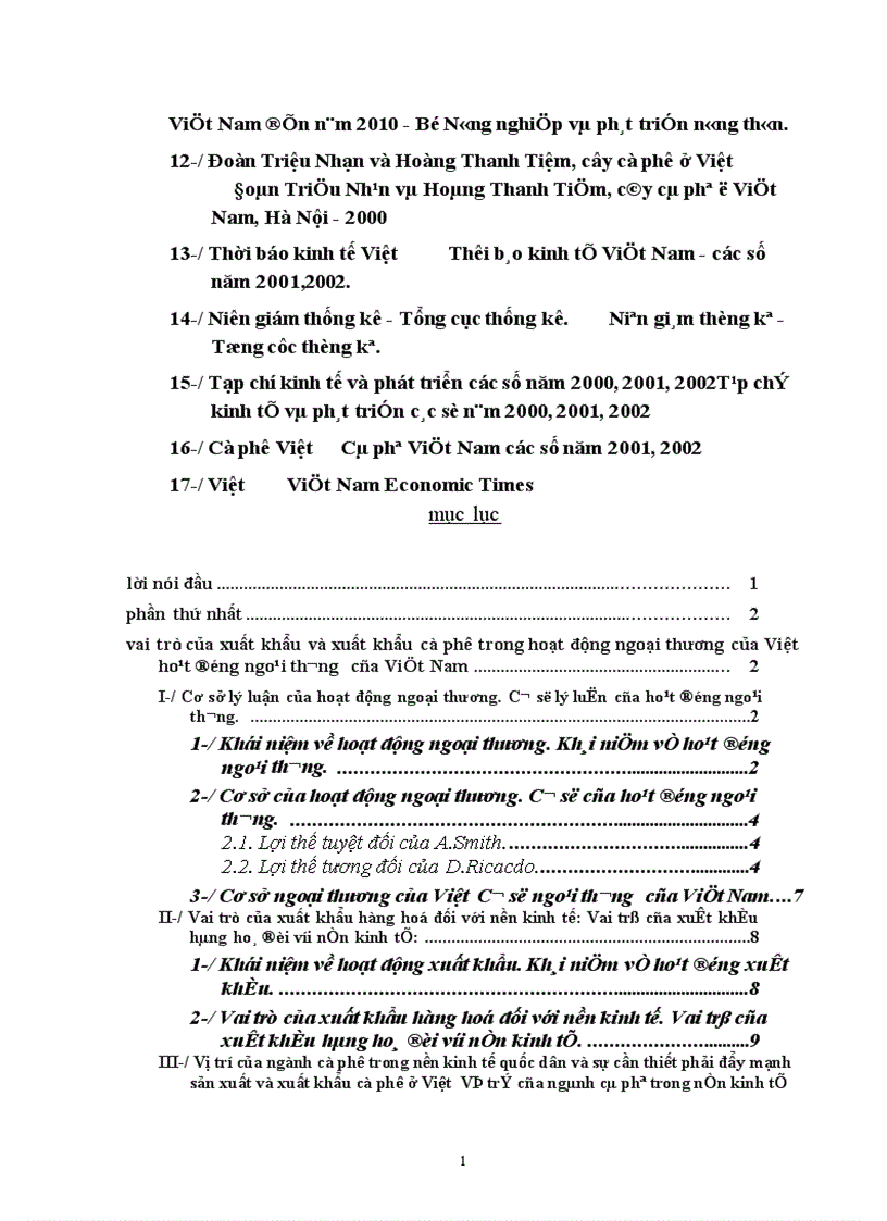 image for page Phương hướng và giải pháp nhằm đẩy mạnh xuất khẩu cà phê Việt Nam giai đoạn 2002 2010 1