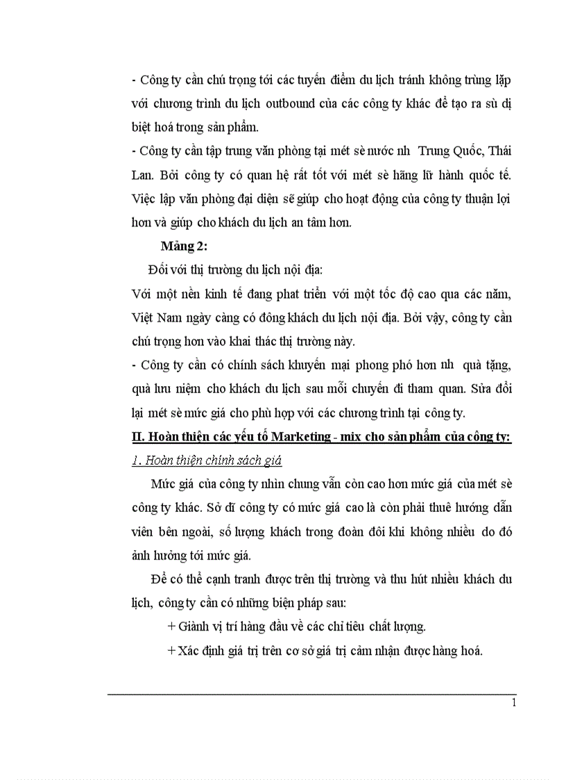 image for page Thực trạng và một số giải pháp nhằm hoàn thiện chính sách sản phẩm tại công ty du lịch và thương mại Thủ Đô