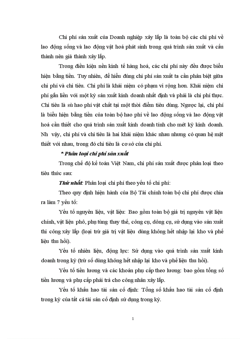 image for page Hoàn thiện công tác hạch toán chi phí sản xuất và tính giá thành sản phẩm xây lắp tại Công ty Xây dựng và Phát triển nông thôn 1