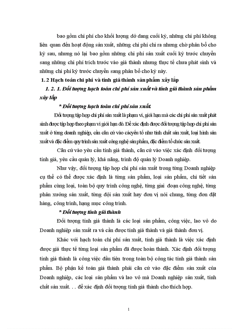 image for page Hoàn thiện công tác hạch toán chi phí sản xuất và tính giá thành sản phẩm xây lắp tại Công ty Xây dựng và Phát triển nông thôn 1