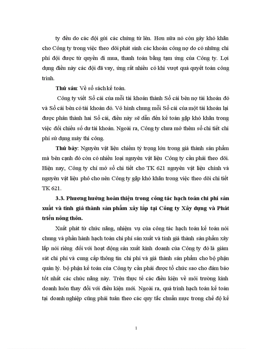 image for page Hoàn thiện công tác hạch toán chi phí sản xuất và tính giá thành sản phẩm xây lắp tại Công ty Xây dựng và Phát triển nông thôn 1