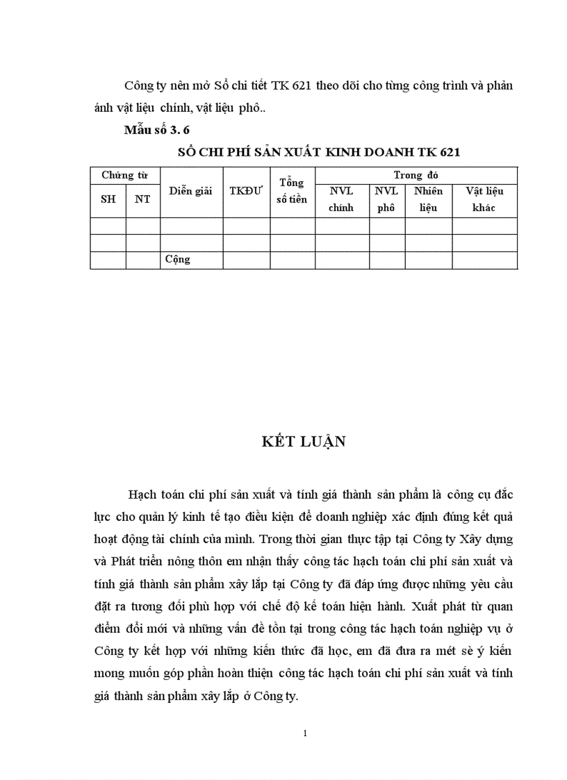 image for page Hoàn thiện công tác hạch toán chi phí sản xuất và tính giá thành sản phẩm xây lắp tại Công ty Xây dựng và Phát triển nông thôn 1