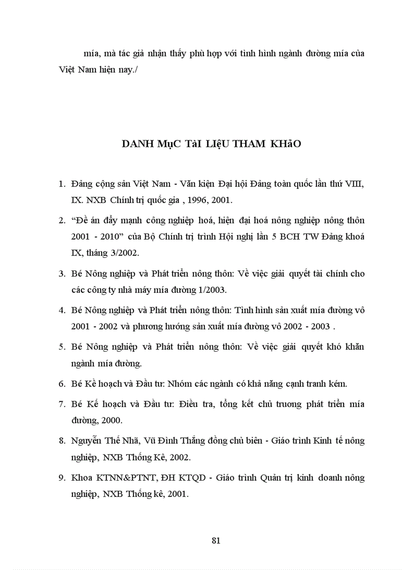 image for page Thực trạng sản xuất và khả năng cạnh tranh của sản xuất đường mía ở Việt Nam