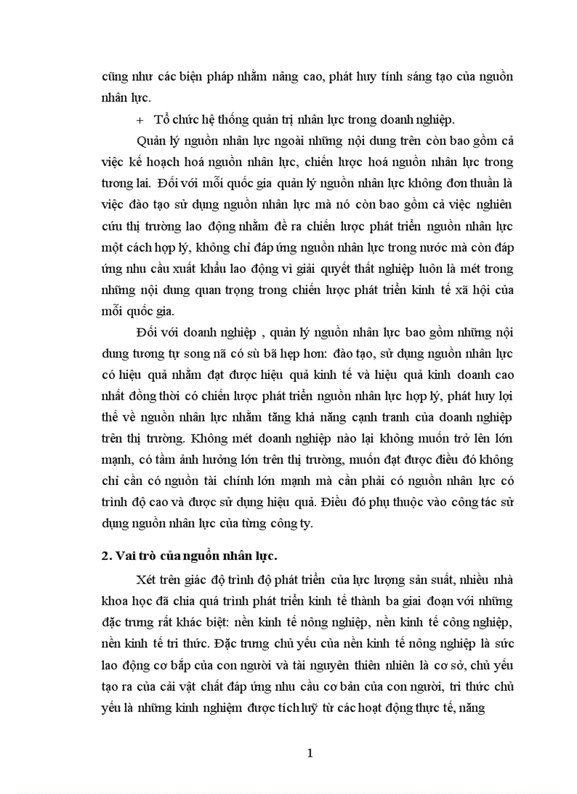 Một số giải pháp nhằm nâng cao hiệu quả sử dụng nguồn nhân lực tại Công ty thiết bị Giáo dục I trong xu thế hội nhập 1