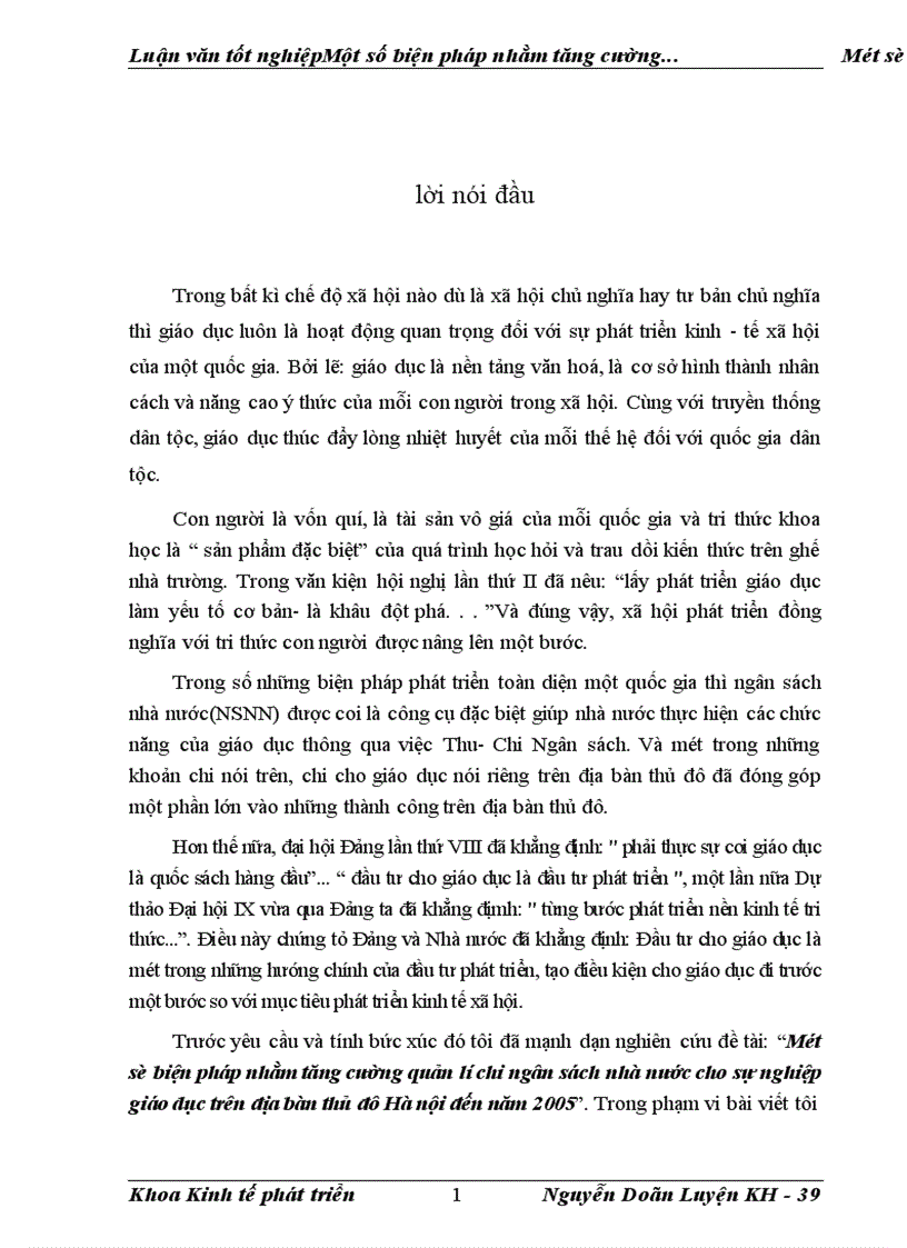 image for page Một số biện pháp nhằm tăng cường quản lí chi ngân sách nhà nước cho sự nghiệp giáo dục trên địa bàn thủ đô Hà nội đến năm 2005 1