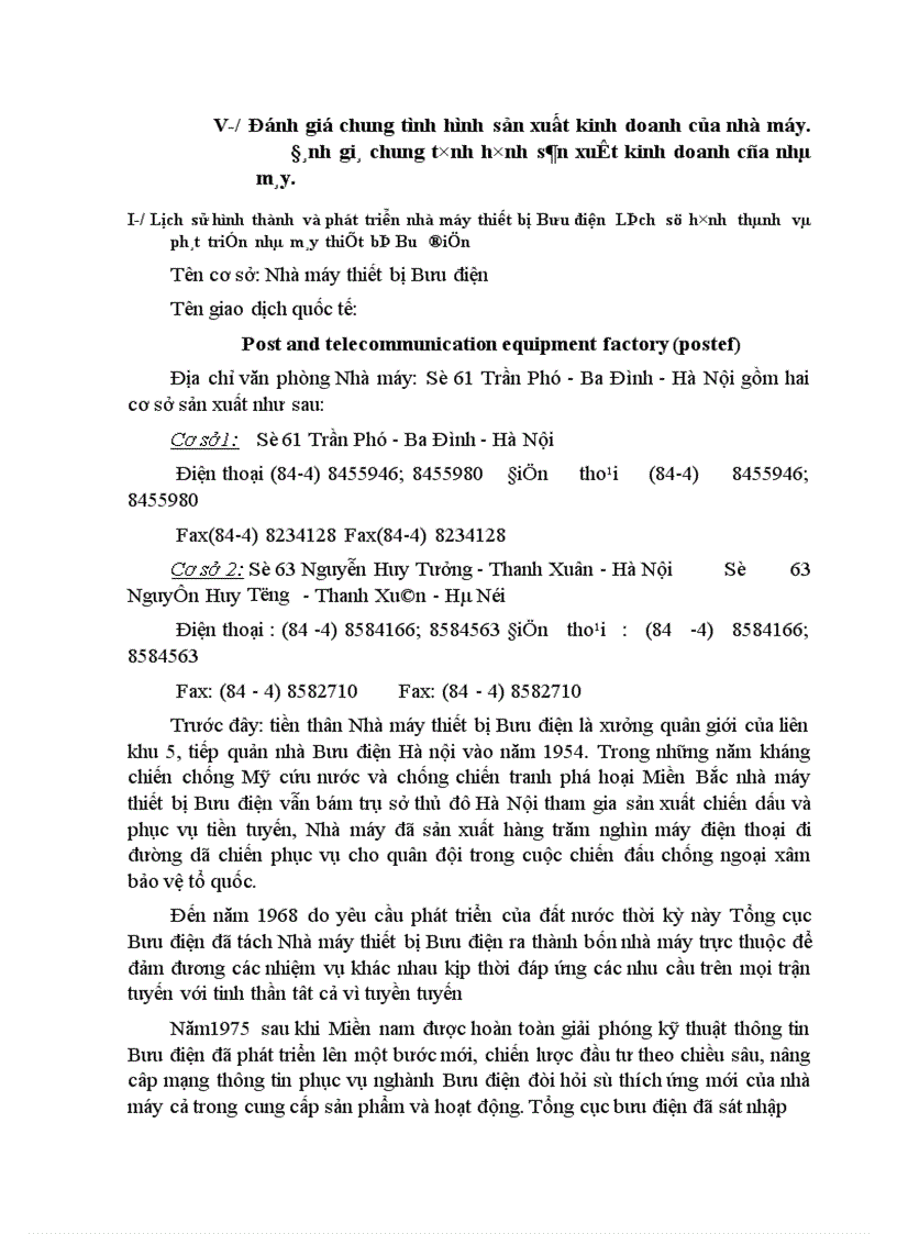image for page Tổ chức kế toán tập hợp chi phí và tính giá thành sản phẩm tại Nhà máy Thiết bị Bưu điện 1