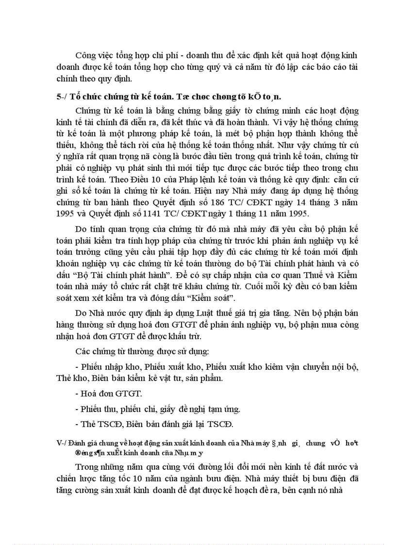 image for page Tổ chức kế toán tập hợp chi phí và tính giá thành sản phẩm tại Nhà máy Thiết bị Bưu điện 1