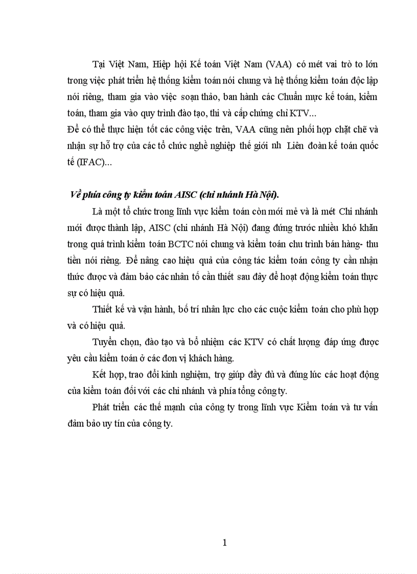 image for page Kiểm toán chu trình bán hàng thu tiền trong kiểm toán BCTC do Công ty Kiểm toán và Dịch vụ Tin học AISC thực hiện 1