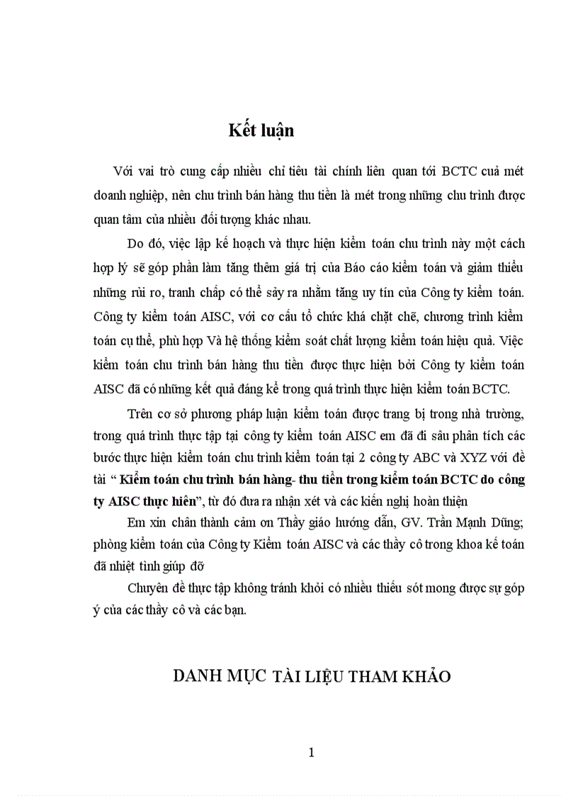 image for page Kiểm toán chu trình bán hàng thu tiền trong kiểm toán BCTC do Công ty Kiểm toán và Dịch vụ Tin học AISC thực hiện 1
