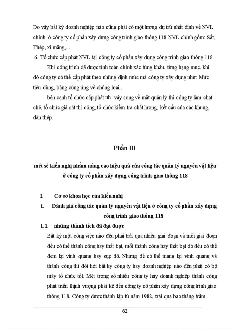 image for page Công tác quản lý nguyên vật liệu ở Công ty cổ phần xây dựng công trình giao thông 118 1