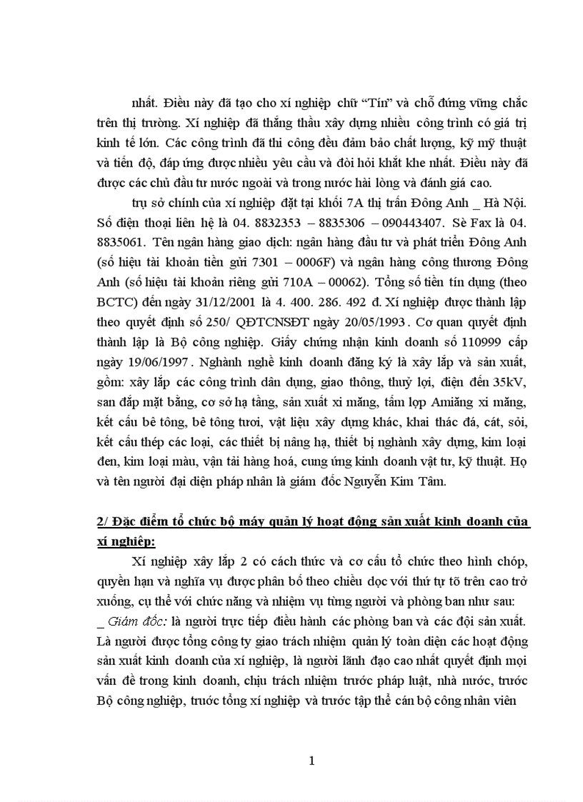 image for page Kế toán chi phí sản xuất và tính giá thành sản phẩm Tại Xí nghiệp xây lắp số 2 1