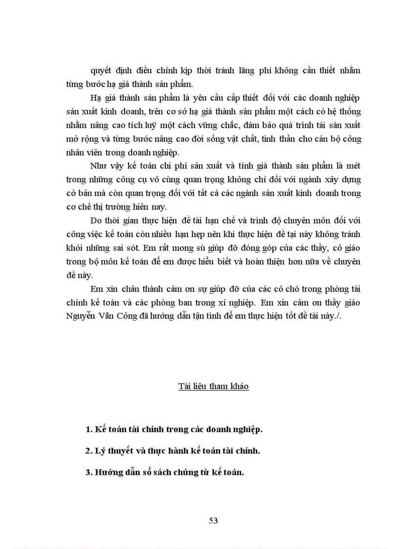 image for page Kế toán chi phí sản xuất và tính giá thành sản phẩm Tại Xí nghiệp xây lắp số 2 1