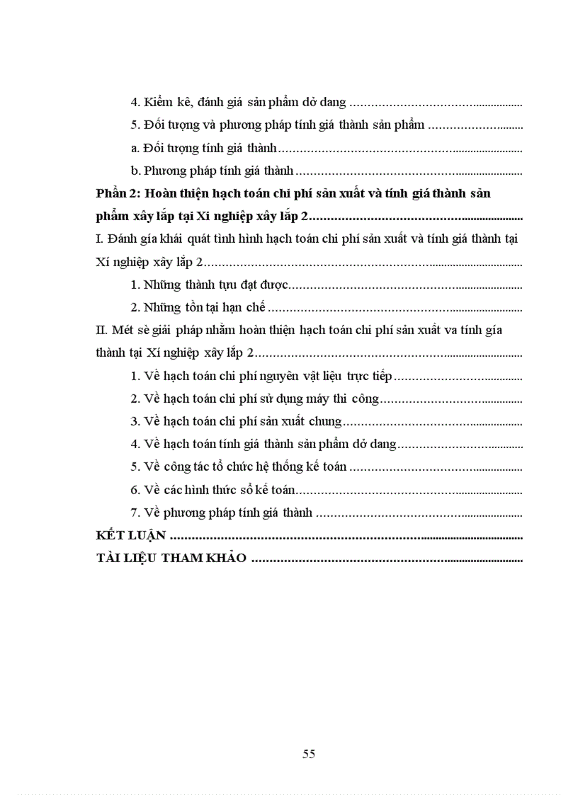 image for page Kế toán chi phí sản xuất và tính giá thành sản phẩm Tại Xí nghiệp xây lắp số 2 1