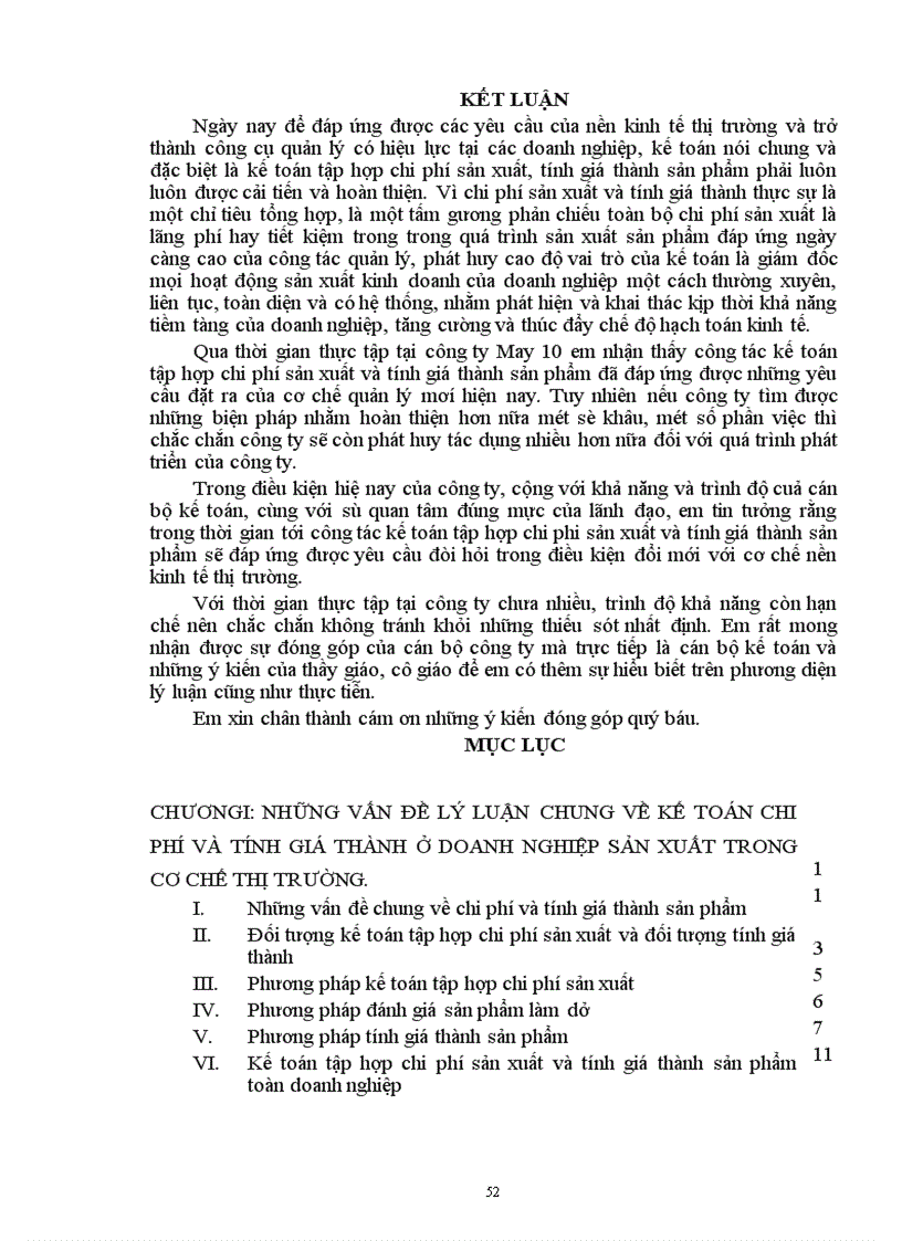 image for page Hoàn thiện công tác hạch toán chi phí sản xuất và tính giá thành sản phẩm tại Công ty May 10 1
