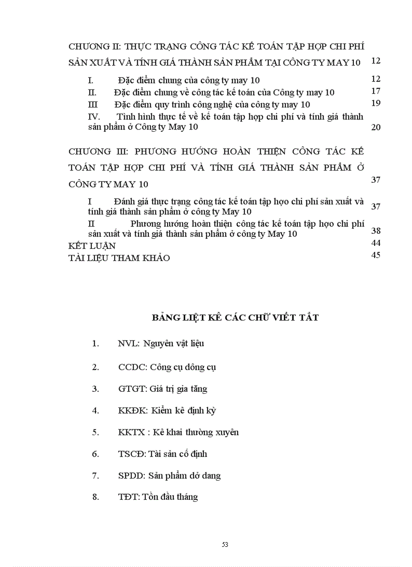 image for page Hoàn thiện công tác hạch toán chi phí sản xuất và tính giá thành sản phẩm tại Công ty May 10 1