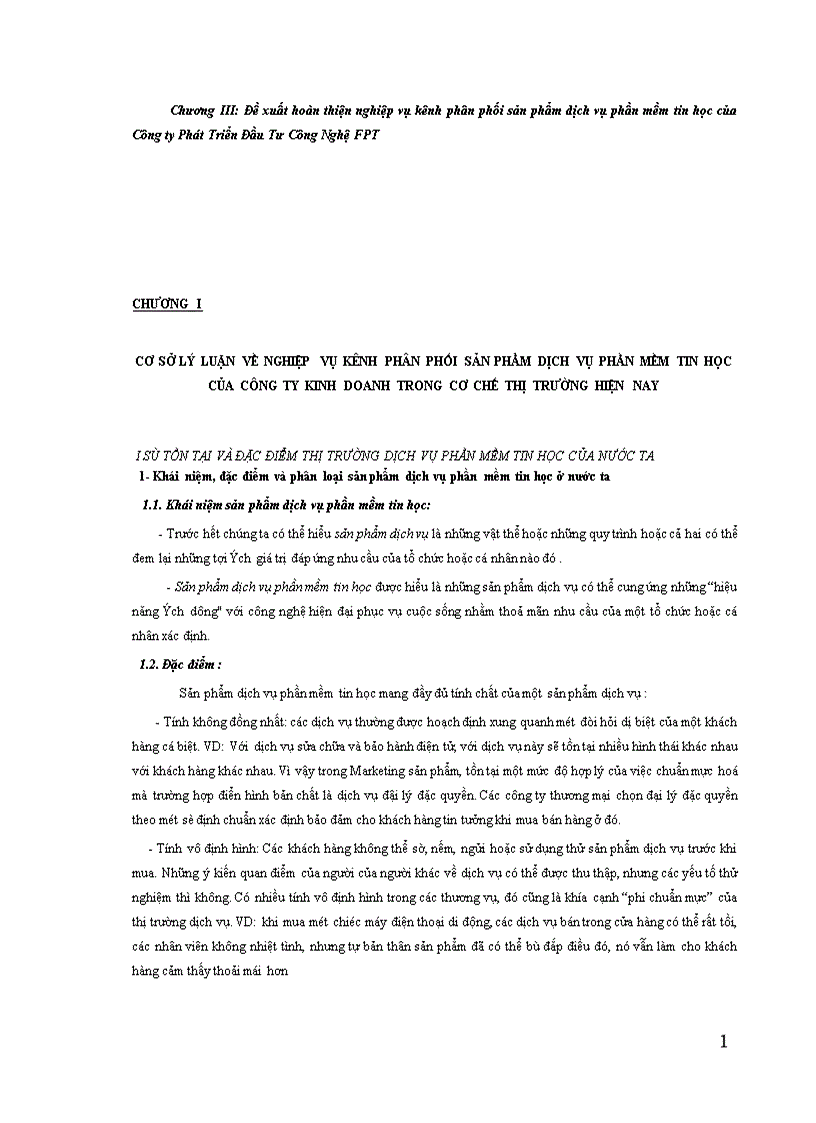 Hoàn thiện nghiệp vụ kênh phân phối sản phẩm dịch vụ phần mềm tin học của Công ty FPT
