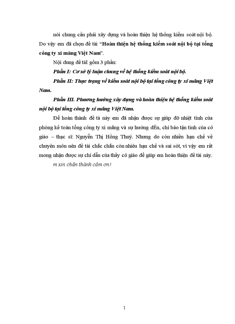 image for page Hoàn thiện hệ thống kiểm soát nội bộ tại tổng công ty xi măng Việt Nam 1